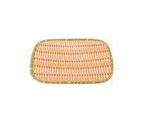 Generchin Assiette en mélamine de Bambou CoinsArrondis Confort Lisse | Coins arrondis pour un confort à la prise en main, lisse et facile d’entretien, couleur verte.