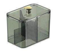 Generchin Distributeur de Cotons-Tiges 3 Grilles Support de Cotons-Tiges avec Couvercle Transparent Cosmétique Type Simple Support de Coton-Tige Boîte de Rangement Facile à Installer Facile à Utiliser