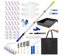 Generchin Kit de Rouleau à Peinture avec Perche Télescopique de 60 à 120 Cm, Rouleaux de 23 et 10 Cm, Sac de Transport. Usage Professionnel pour Murs, Plafonds et Maison.