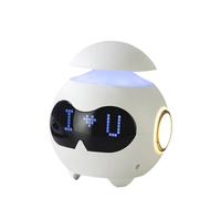 Generchin Lampe de Nuit LED avec Horloge Numérique D'Alerte, Haut-Parleur Bluetooth, Lampe Musicale Dimmable, Lampe de Table Tactile A.