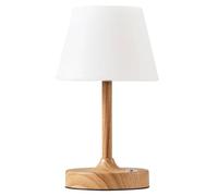 Generchin Lampe de Table Portable à LED sans Fil en Bois, Petite, Rechargeable, avec Variateur Tactile, Lumière de Nuit, Batterie de 4000mAh.