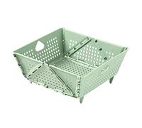 Generchin Passoire Pliable en Plastique - Panier de Vidange Pliable avec Pieds de Repos - Passoire Alimentaire de Cuisine - Peu Encombrant, Facile à Utiliser, Vert