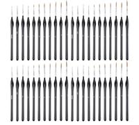 Generchin Pinceaux Durabilité portable Précision 22cm | Lot de 44 pinceaux robustes et portables, poils nylon durables et bois ergonomique pour artistes nomades, multi-techniques.