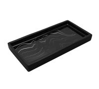 Generchin Plateau en Résine à Motif de Marbre, Plaque Rectangulaire Antidérapante, Plateau de Rangement pour Savon, Shampoing, Décoration D'Intérieur, Facile à Utiliser, Noir