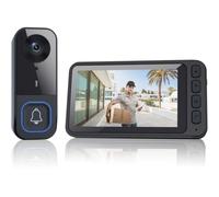Generchin Sonnette Vidéo Intelligente, Écran Couleur IPS 720p avec Détection de Mouvement et Vision Nocturne, pour la Sécurité de Votre Domicile