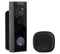 Generchin Sonnette Vidéo Sans Fil avec Carillon, Audio Bidirectionnel, Alerte Instantanée, Détection Humaine, Vision Nocturne et Wi-Fi 2,4 GHz