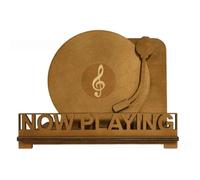 Generchin Support de Disque Vintage, Support de Disque en Bois pour Bureau, Étagère D'Affichage Rétro pour Disques, Conçu pour Les Amateurs de Disques Vinyles