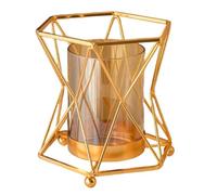 Generchin Vase à Fleurs en Verre Transparent - Transformable en Chandelle | Double fonction: vase de comptoir et chandelier élégant-verre transparent et cadre métallique pour occasions.