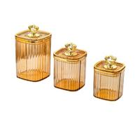 Generic 3 Boîtes à, Boîtes de Rangement Polyvalentes avec Couvercles, à Céréales, Idéal pour La Salle à Manger, Les Mariages, La Cuisine et Les F, Amber 4 Gold Point