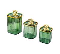 Generic 3 Boîtes à, Boîtes de Rangement Polyvalentes avec Couvercles, à Céréales, Idéal pour La Salle à Manger, Les Mariages, La Cuisine et Les F, Green 4 Gold Point