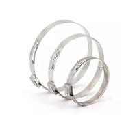 Generic 5-20 PCS 5.3-159 Millimètres 304 Kit d'assortiment de colliers de serrage à oreille unique en acier inoxydable(83.8-87.0mm(5pcs))