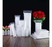 Generic 50 pièces 5 cm x 25 cm Sacs plastique transparents avec fermeture éclair, réutilisables, imperméables et étanches à la poussière, idéaux pour bijoux, petites pièces, documents, aliments