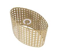 Generic Abat-jour Ovale Creux gravé en Métal, éclairage Décoratif pour Lustres et Appliques Murales en Fer E27 E14 (YELLOW)