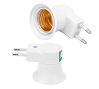 Generic Adaptateur de Douille de Lumière E27, 2 Pièces, avec Interrupteur Manuel, PVC de Haute qualité pour une Installation Facile
