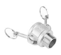 Generic Adaptateur de Pompe à Déchets B en Acier Inoxydable 316 DN20 3/4" Camlock Femelle vers Raccord fileté Mâle pour Camions Aspirateurs et Tuyaux d'aspiration et de Décharge
