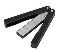 Generic Affûteur de Diamant Portable à Double, Broyeur de Couteaux Antidérapant Pliant pour la Maison ou le Camping Orange 4,9 Pouces (BLACK)