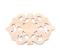 Generic Applique en Bois sculpté pour la Décoration de la Maison, Onlay de Couleur Claire pour Portes et Meubles, en Bois D'hévéa Durable, 1 Pièce (30 * 19CM)