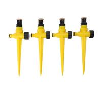 Generic Arroseurs de Jardin Rotatifs Automatiques à 360 Degrés pour Un Arrosage Efficace dans Votre Cour Extérieure ou Votre Jardin, Fabriqués en Matériau ABS Durable - Paquet de 4 (Yellow)