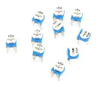 Generic Assortiment de Potentiomètres à Résistance Variable avec 100 Pièces, 10 Valeurs, 500 Ohm-1 M Ohm, Film pour Projets électroniques de Construction, Bleu et Blanc, 8,26 X 3,54 X 1,18"