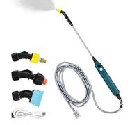 Generic Baguette d'arrosage Rétractable en Acier Inoxydable avec 3 Buses, Tuyau de 16,4 Pieds et Batterie de 2400 MAh - Pulvérisateur de Jardin électrique pour Pelouses, Plantes en Pot et Arbustes