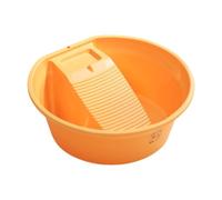 Generic Bassine à Linge Bassine avec Planche à Laver Mini Bassin de Nettoyage Manuel Seau de Lavage Fonction Antidérapante Pratique En Polypropylène Adaptée P, Jaune