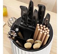 Generic Bloc à Couteaux Rotatif Universel, Support à Ustensiles Compact et Robuste pour une Organisation Facile dans N'importe Quelle Cuisine 7,99 X 7,87 Pouces