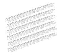 Generic Bobines de Reliure à Double Fil, 100 Pièces, Métal Durable, Pas 3:1, épines de Reliure en Spirale pour Organiser les Documents A4, Diamètre 14.3mm (SILVER)