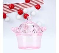 Generic Boîte à Bonbons en Plastique Couronne Transparente pour Mariages, 12 Pièces, Sacs Cadeaux Doux, Joli Design pour Fêtes, Bleu (PINK)