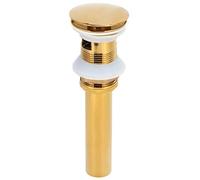 Generic Bouchon pour Canalisation D'évier de Salle de Bain, Conception Anti-obstruction en Laiton Poli pour Lavabo de Salle de Bain, Bouton de 66 Mm, Acier Inoxydable Durable avec Couvercle de