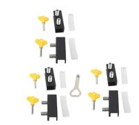 Generic Bouchons de Verrouillage de sécurité pour Fenêtre Coulissante, avec Clés, Installation Facile pour Hôtels et Maisons, Alliage D'aluminium Durable, Paquet de 4 (6 ensembles)