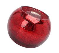 Generic Bougeoir Rond en Verre avec Motif élégant de Fleur de Glace Rouge, pour la Décoration de la Maison et Les Mariages, Photophore Votif en Verre