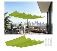 Generic Brise Vue Balcon Épais 100x300cm Toldo Voile Solaire Rétractable Style Vague,Premium 230g/m² Toile Oxford Occultante,Protection Thermique pour Garde-Corps,Vert