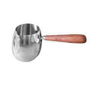 Generic Cafetière Turque Pot à Café Turc Pot à Lait Faitout en Acier Inoxydable Bec Verseur Pratique Manche Bois Surface Lisse Convient pour Cuisine Bureau, 600 ml