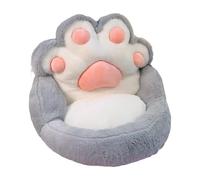 Generic Canapé Paresseux Une Place Fauteuil Lounge Détente Chat Tissu Peluche Ergonomique Soutien Moelleux Convient pour Salon Chambre Bureau Lecture, Gris Blanc