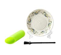 Generic Ceramic Garlic Grater Bowl Manual Ginger Grinder Plate | Broyeur, plaque de hachoir, machine à purée de fruits, bol à Sauce à l'ail manuel de 4.61 pouces de diamètre pour usage