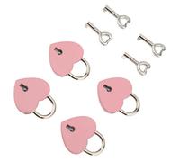Generic Charmant Cadenas en Forme de Cœur avec clé pour Journaux Intimes, Boîtes à Bijoux, Sacs à Main, Serrure de Souhaits de Couple pour Vos Proches, en Alliage de Zinc 3,8 X 3 Cm (rose)