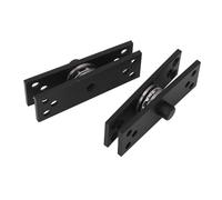 Generic Charnière à Pivot de Porte Dissimulée en Acier Inoxydable Solide, Rotation à 360 Degrés, Charge Lourde pour Diverses Portes en Bois, Aluminium et Verre, Noir, Lot de 2