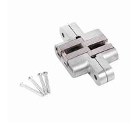 Generic Charnière Invisible avec Rotation à 180 Degrés, Charnière Croisée Dissimulée en Alliage de Zinc Robuste pour Portes Coulissantes, capacité de 10 Kg, 1 et 4 Vis Incluses (94mm)