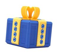 Generic Coffret Cadeau Ennuyeux avec Vis Imbriquées, Boîte de Puzzle Amusante Imprimée en 3D pour Anniversaire et Vacances, PLA Robuste 9,2 X 8,6 X 8,6 Cm (Or clair + bleu)