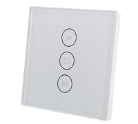 Generic Commutateur Intelligent de Rideau de Wifi, Panneau Tactile, Commande Vocale pour Application Domestique, Synchronisation à Distance, Verre trempé 110 240V, Prise Ue (WHITE)