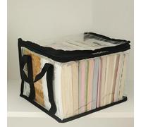 Generic Conteneur de Stockage de Livres Transparent, Léger et Portable, Fermeture éclair pour Documents, Matériel Scolaire et de Bureau, PVC étanche, 1 unité (Petit 9,5 cm / 3,7 pouces)