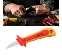 Generic Couteau D'électricien isolé, Outil de Démontage Professionnel pour une Utilisation électrique Sûre-1000V, Poignée Souple, 1 Pièce