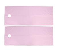 Generic Couvre-lit de Salon de beauté en Polyester Doux, Drap de Table de Massage à Bord D'emballage Exquis pour Centre de Spa Respectueux de la Peau, 78,7 X 29,5 Pouces, 2 Pièces (PINK)