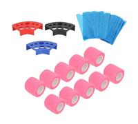 Generic Couvre-stylos de Tatouage avec Bandes Antidérapantes, 200 Couvertures Bleues et 10 Bandes Antidérapantes pour des Essentiels de Tatouage Sûrs et Efficaces (PINK)