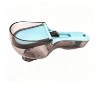 Generic Cuillère à Mesurer Polyvalente Réglable avec échelle pour Levure Chimique et Aliments pour Animaux de Compagnie, Outil de Cuisine Transparent 18x6x7 Cm (Bleu Grand)