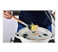 Generic Cuillère de Cuisson en Silicone et Bois Spatule Turner 32 Cm Ustensile de Cuisine Antiadhésif Résistant à la Chaleur pour Frire le Mélange de Sautés (vert)