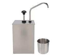Generic Distributeur à Pompe de Sauce Soja 4 L, Distributeur de Condiments en Acier Inoxydable avec Pot de Sauce Amovible pour Vinaigrette Ketchup, Mayonnaise et Liquide
