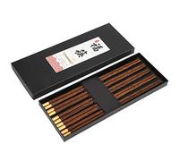 Generic Ensemble de Baguettes en Bois de Style Chinois, 5 Paires de Vaisselle Artisanale, Cadeau pour la Famille et les Amis - Design Environnemental en Bois de Rose (Coffret cinq paires d'ailes de