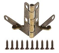 Generic Ensemble de Charnières à Ressort de Support D'angle de 90 °, 20 Pièces, Charnières Métalliques Durables pour Boîte de Montre à Bijoux, Boîtiers en Bois or et Bronze (Bronze Vert)