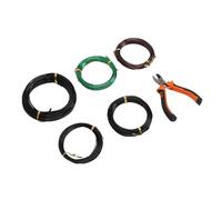 Generic Ensemble de Coupe-fil D'entraînement pour bonsaï pour le Jardinage Intérieur, 5 Rouleaux de Fils D'aluminium en Tailles 1,0 Mm, 1,5 Mm, 2,0, Matériau Flexible Antirouille